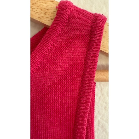 St John Knit Tank Top Pink Black Trim Sleeveless Boat Neck Women's Size S - Picture 8 of 12